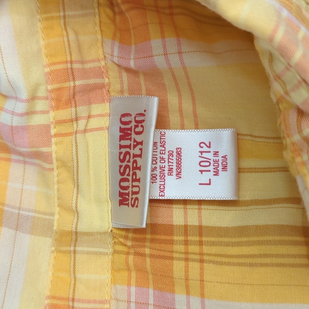 3/$20🌟 Mossimo Girls Sunny Yellow Short Sleeve Button Down Shirt Large 10-12 - Picture 6 of 6